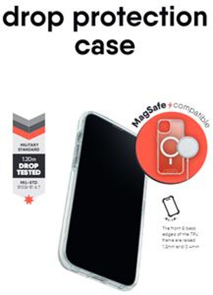 Drop Protection Case (Magsafe Compatible) - Clear, Apple iPhone 15 Pro