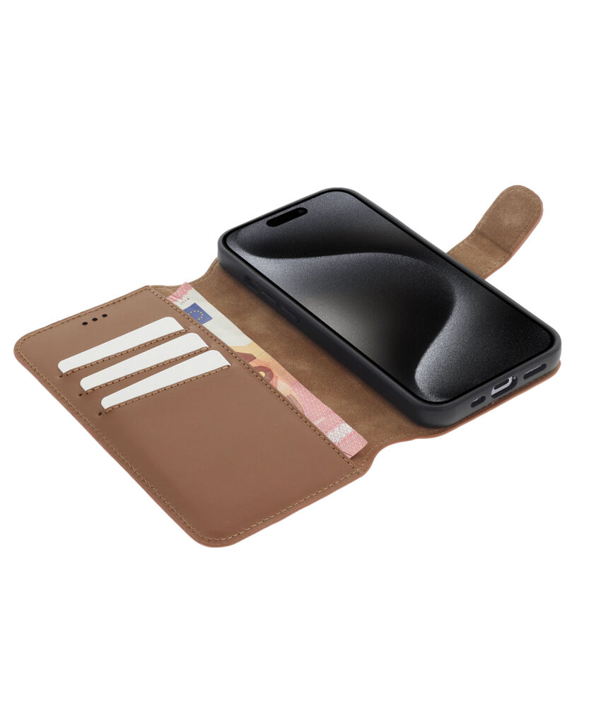 2 in 1 Wallet Case - Light Brown, for iPhone 15 Plus