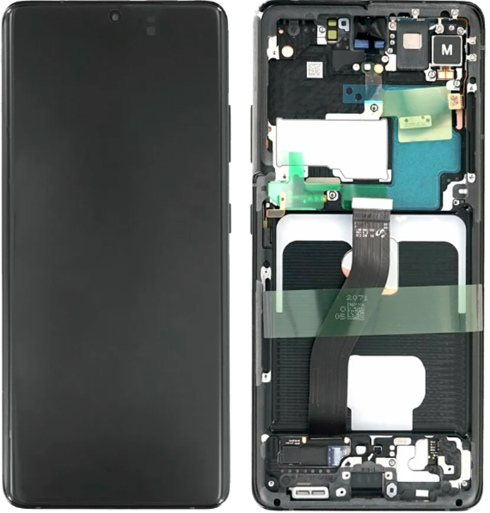 Módulo Pantalla Display incl. cam (Original) - Phantom Black, Samsung Galaxy S21 Ultra; SM-G998B Original Service Pack GH82-24589A