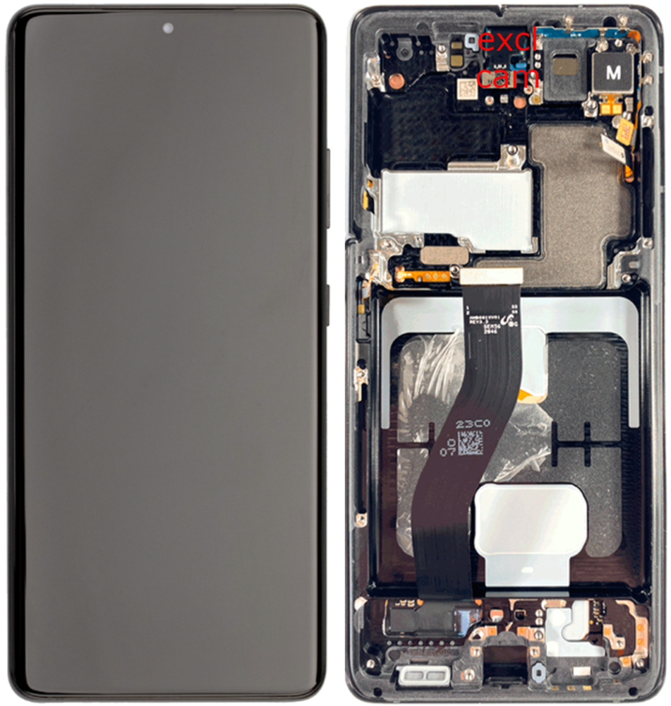 Módulo Pantalla Display excl. cam (Original) - Phantom Black, Samsung Galaxy S21 Ultra; SM-G998B Original Service Pack GH82-26035A