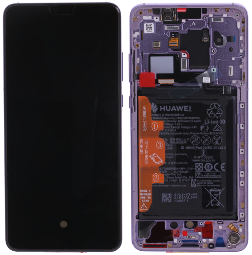 Módulo Pantalla Display incl. battery (Original) - Silver, Huawei Mate 30 Original Service Pack