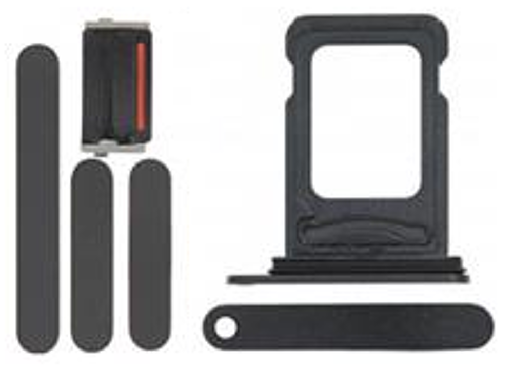 Keyset + Simcard Tray - Black, For iPhone 13