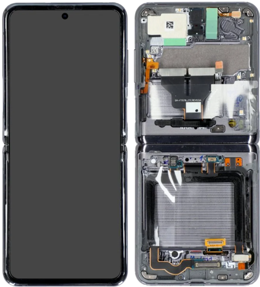 Módulo Pantalla Display excl. cam (Original) - Mystic Grey, Samsung Galaxy Z Flip (5G); SM-F706 Original Service Pack GH82-27359A