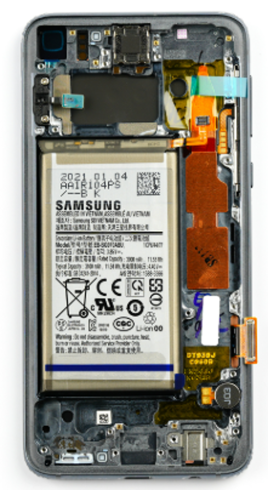 Módulo Pantalla Display incl. battery (Original), Prism Blue, Samsung Samsung Galaxy S10e Original Service Pack GH82-18843A