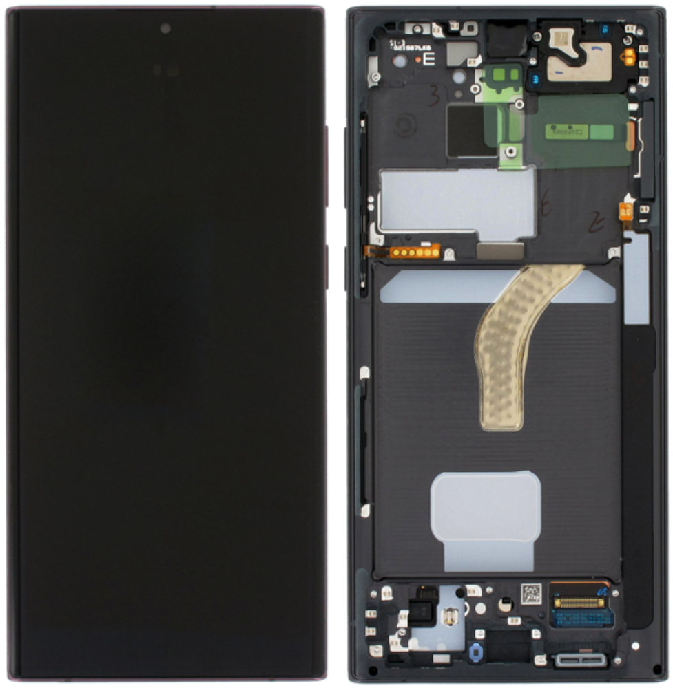 Módulo Pantalla Display (Original) - Phantom Black, Samsung Galaxy S22 Ultra; SM-S908 Original Service Pack GH82-27488A
