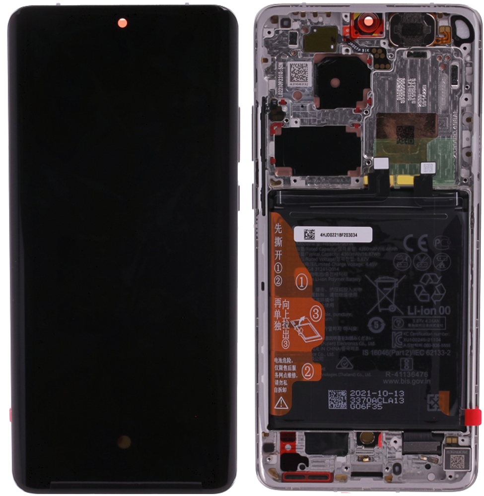 Módulo Pantalla Display incl. battery (Original) - White, Huawei P50 Pro Original Service Pack