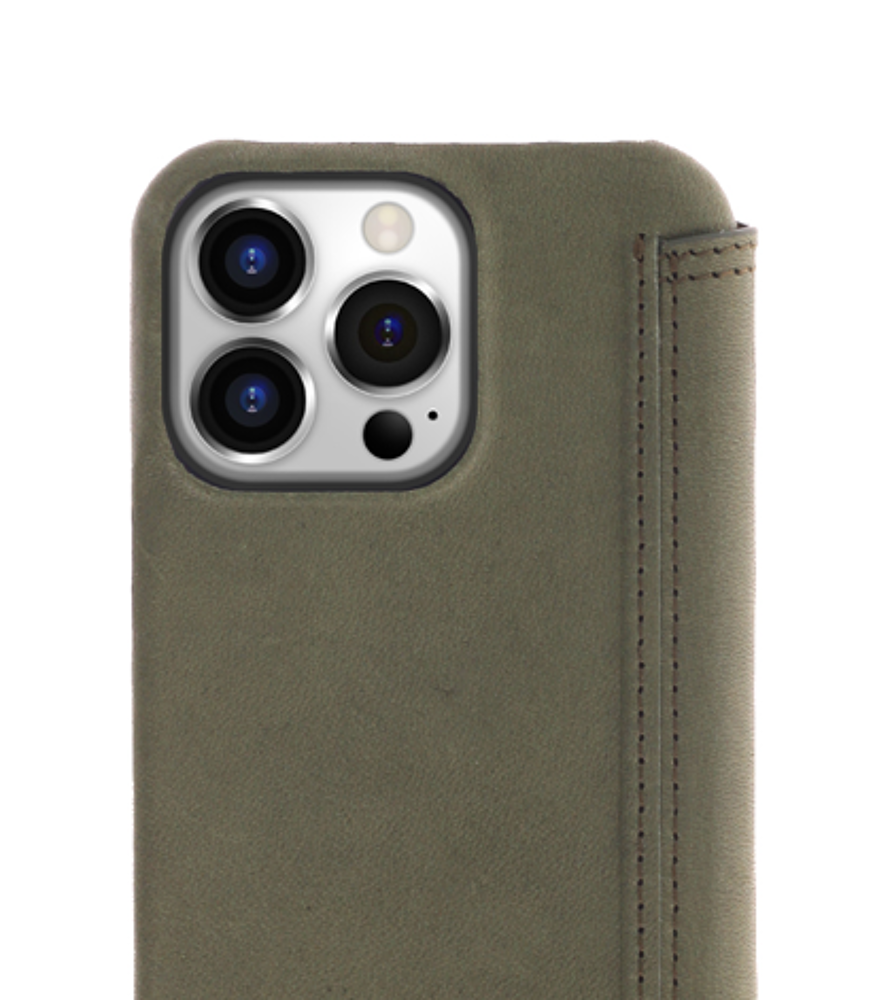 Book Case - Olive Green, for iPhone 14 Pro