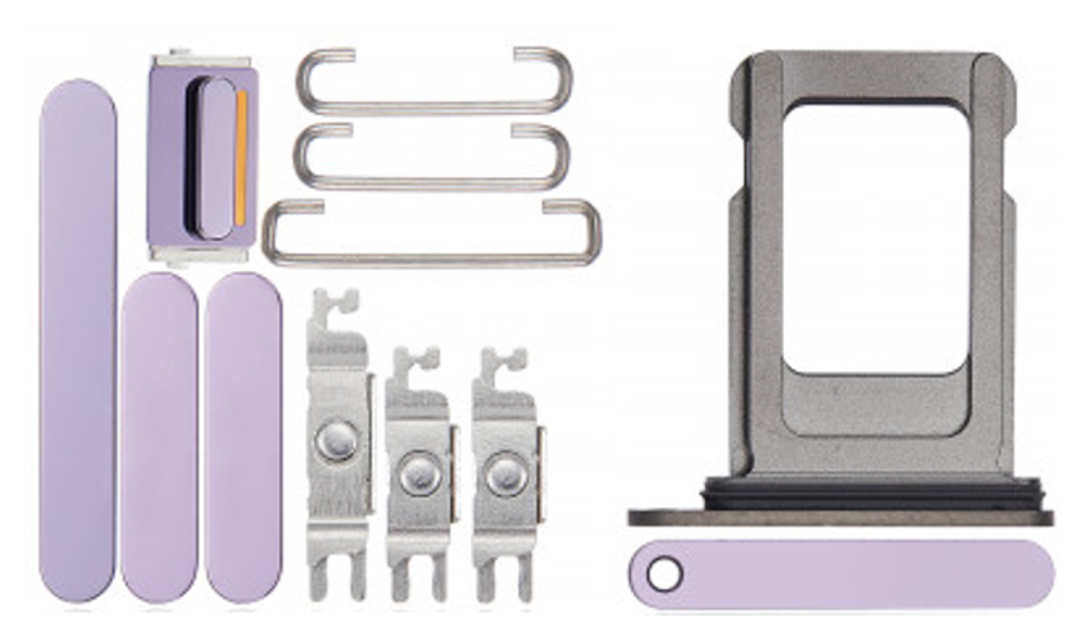 Keyset + Simcard Tray - Purple, For iPhone 14 Pro Max