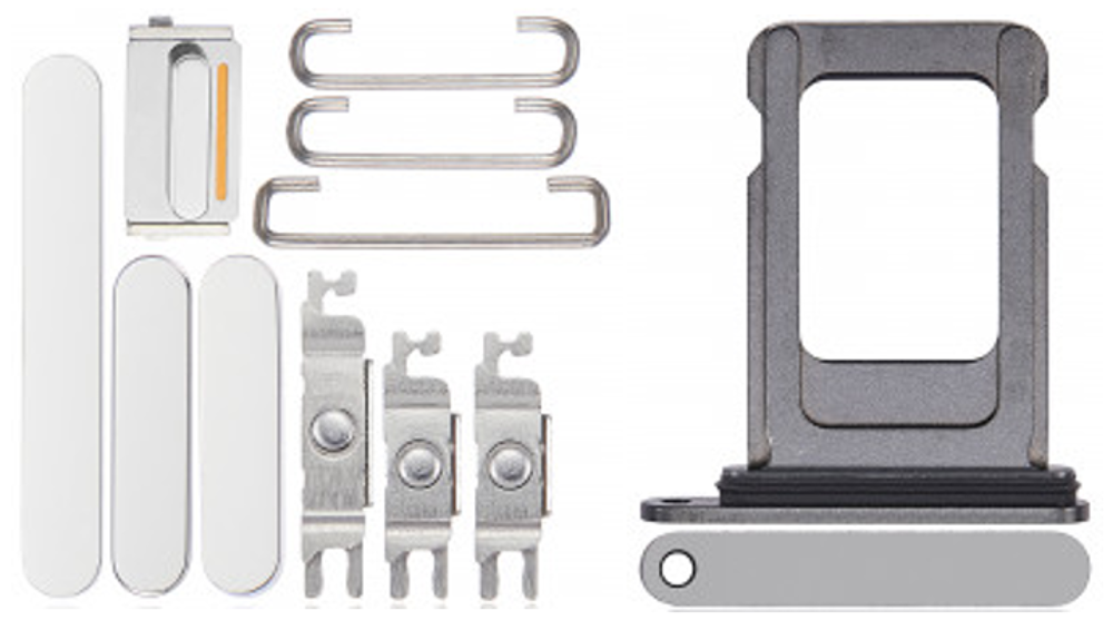 Keyset + Simcard Tray - White, For iPhone 14 Pro Max