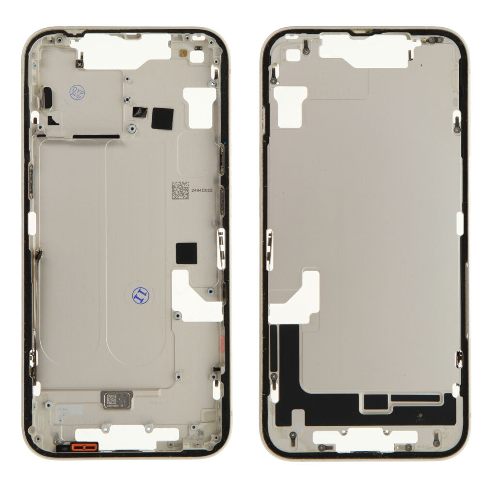 Middle Frame (Pulled A) excl. small parts - White, For iPhone 14