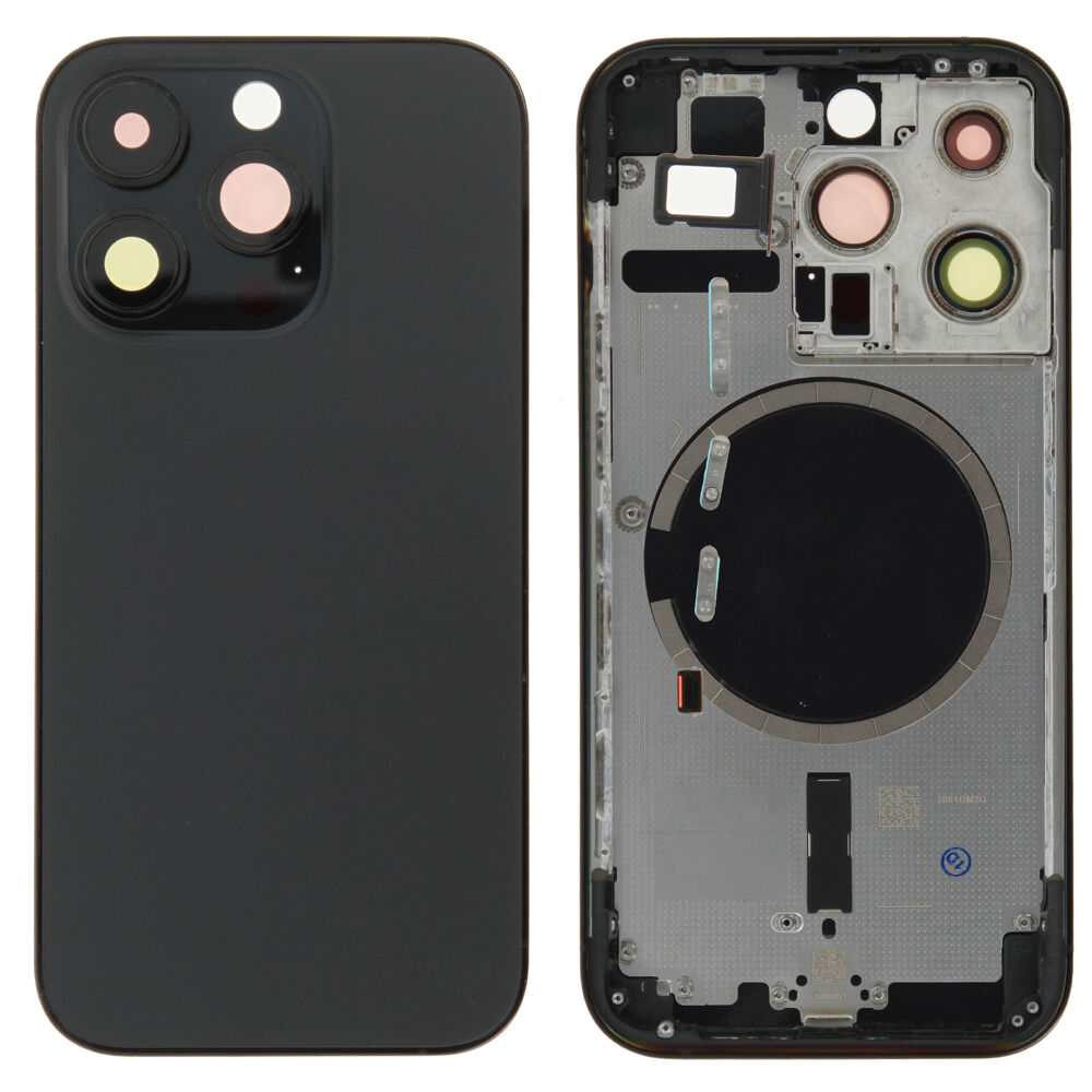 Rear Cover (excl. Logo) - Black, For iPhone 14 Pro