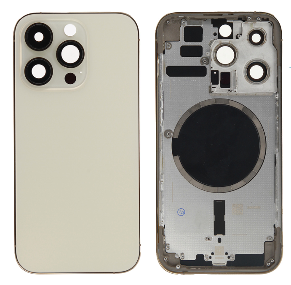 Rear Cover (excl. Logo) - Gold, For iPhone 14 Pro