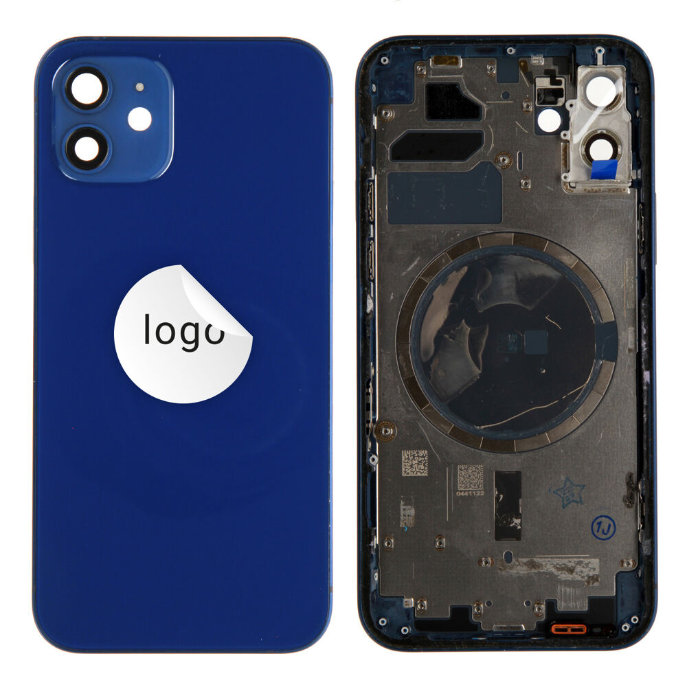 Rear Cover (Pulled A) excl. small parts - Blue, For iPhone 12