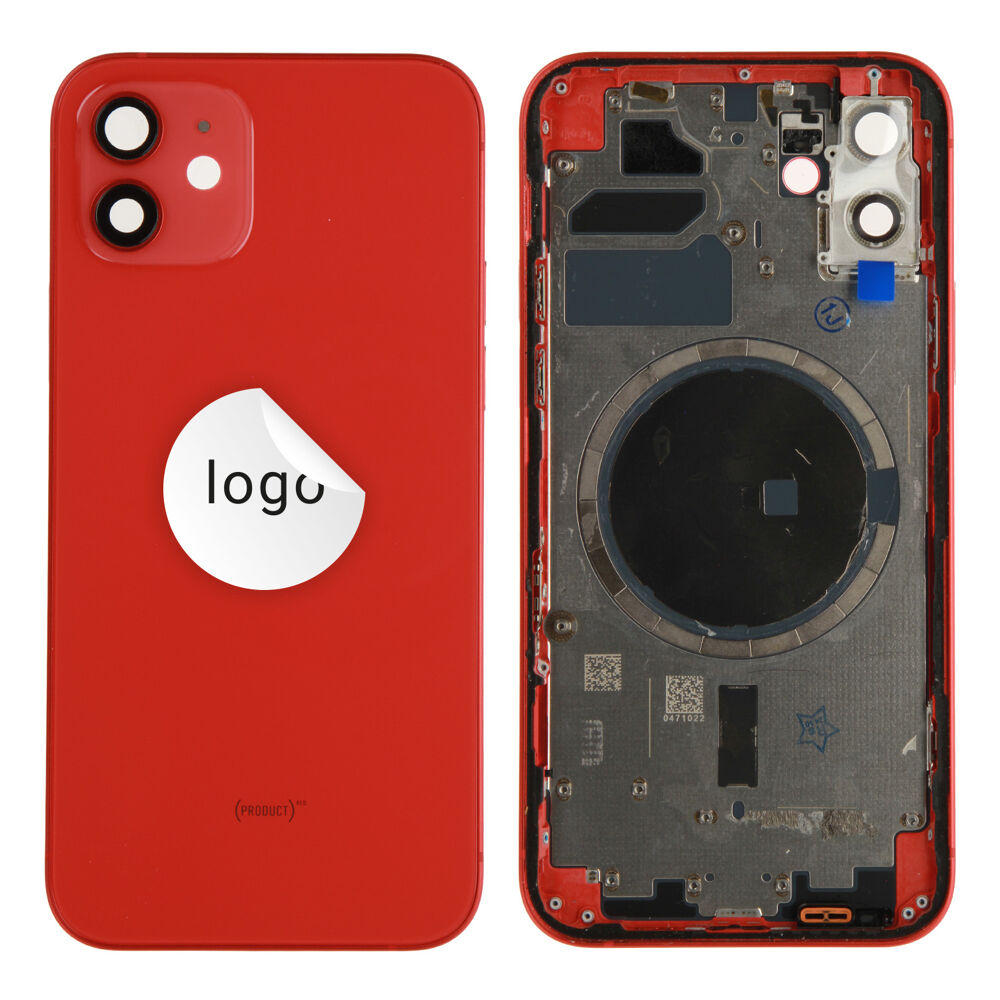Rear Cover (Pulled A) excl. small parts - Red, For iPhone 12