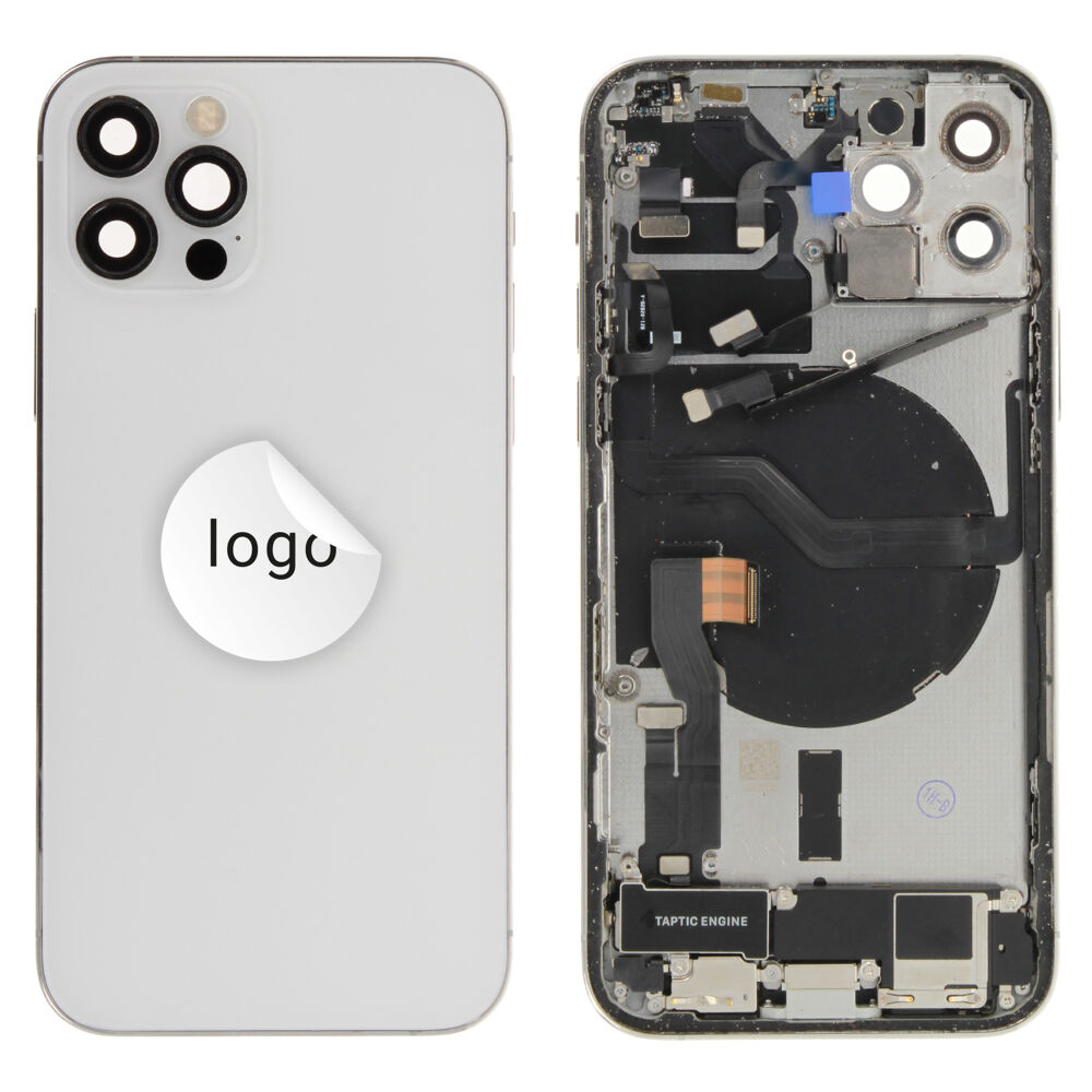 Rear Cover (Pulled A) excl. small parts - Silver, For iPhone 12 Pro