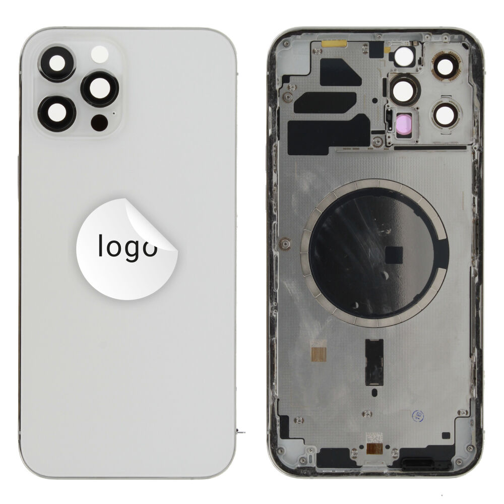 Rear Cover (Pulled A) excl. small parts - Silver, For iPhone 12 Pro Max