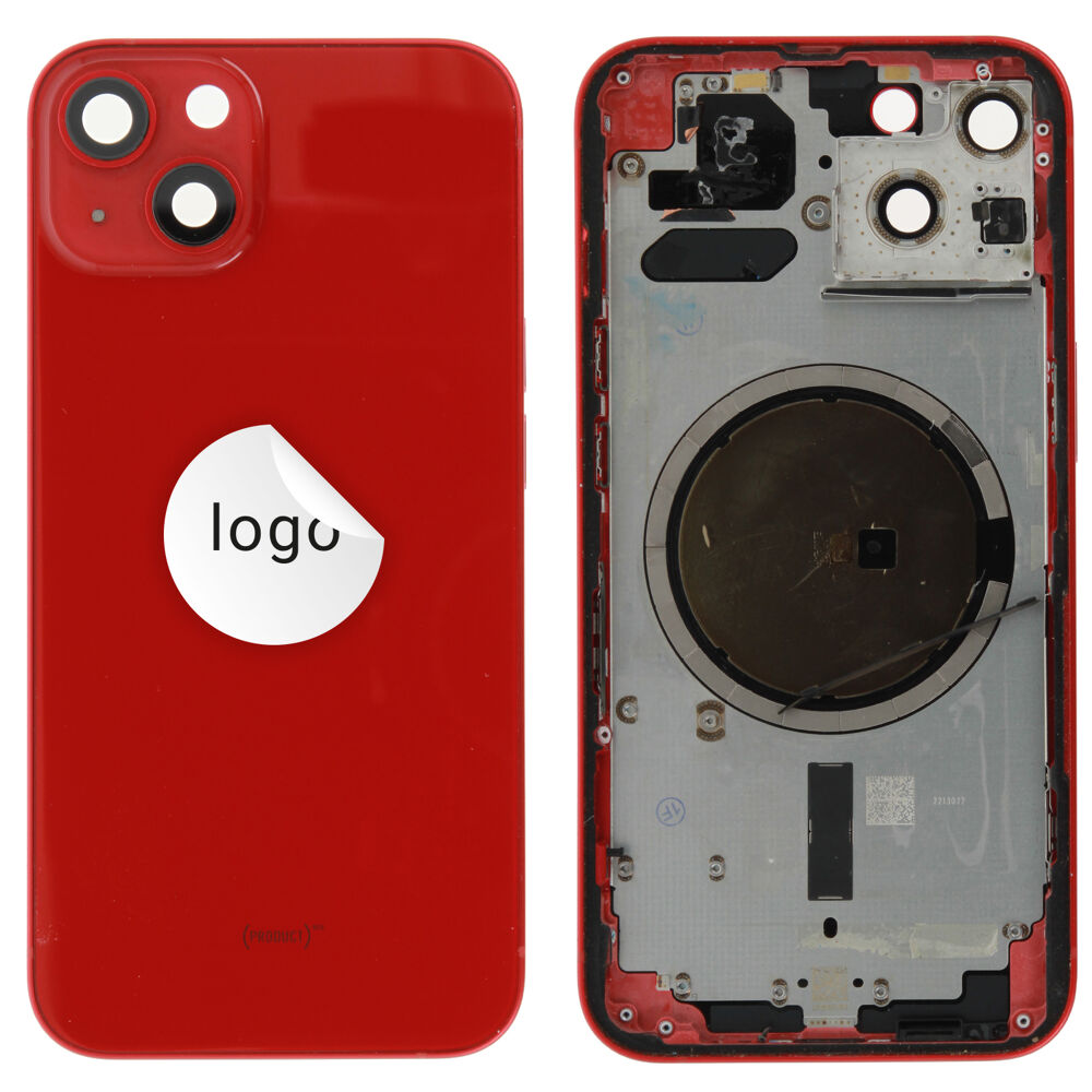 Rear Cover (Pulled A) excl. small parts - Red, For iPhone 13