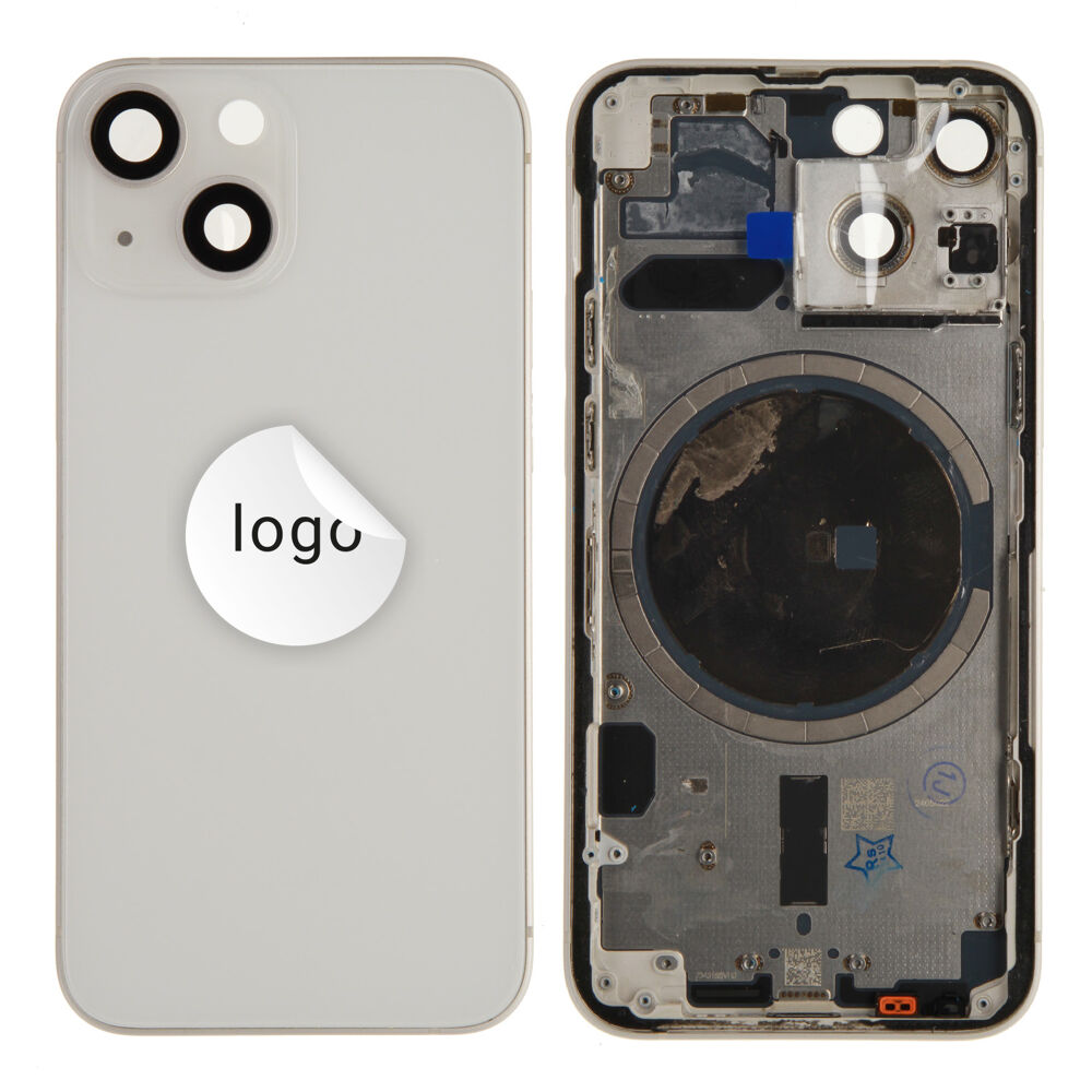 Rear Cover (Pulled A) excl. small parts - White, For iPhone 13 mini