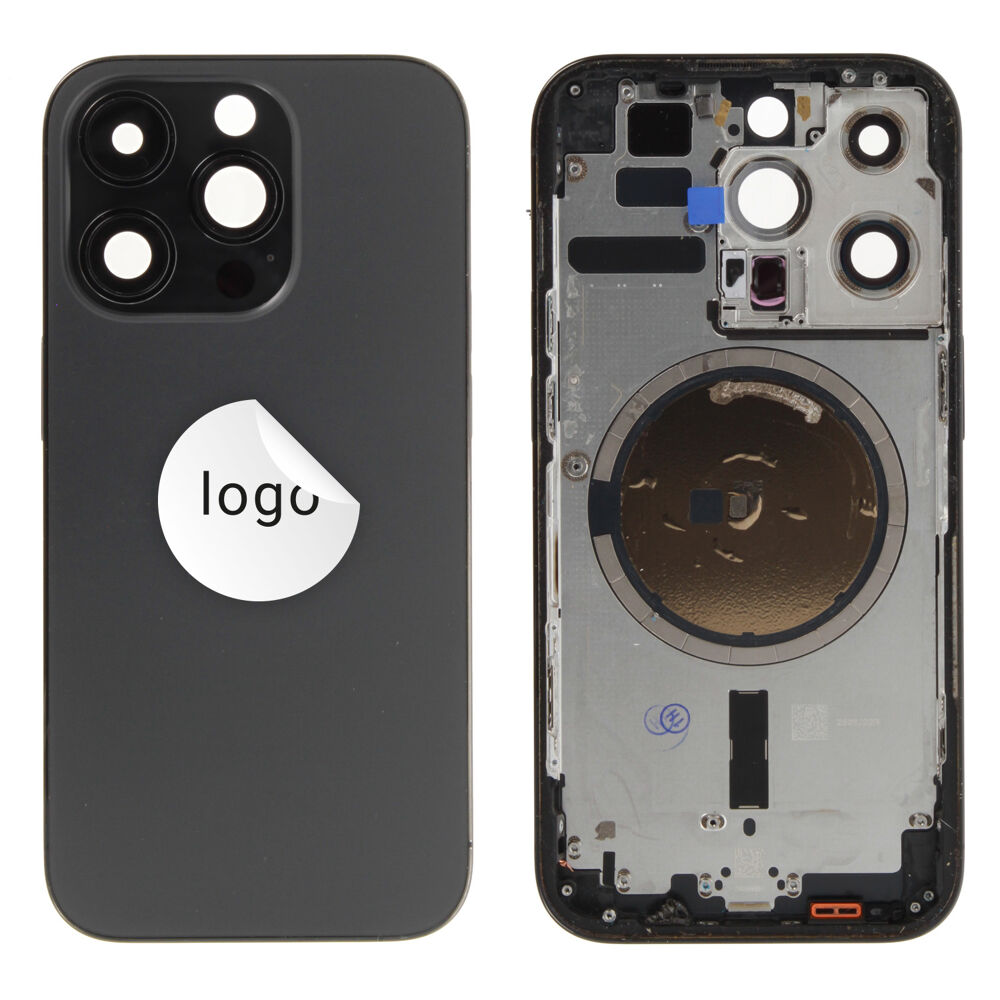 Rear Cover (Pulled A) excl. small parts - Black, For iPhone 14 Pro