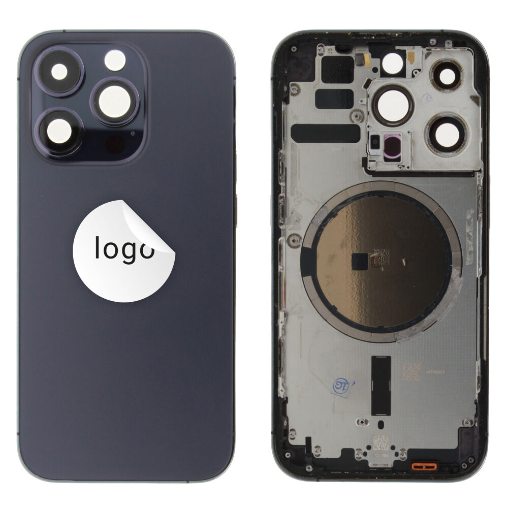 Rear Cover (Pulled A) excl. small parts - Purple, For iPhone 14 Pro