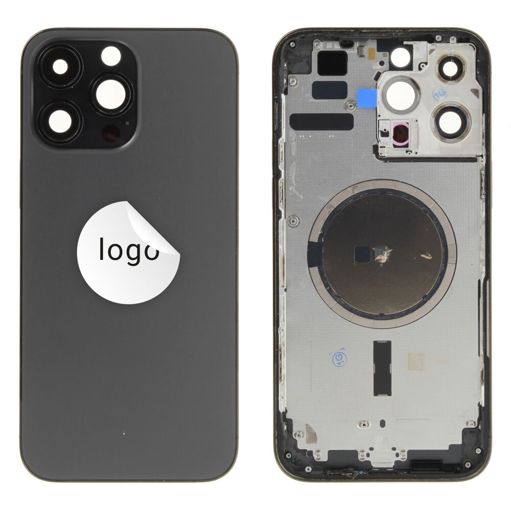 Rear Cover (Pulled A) excl. small parts - Black, For iPhone 14 Pro Max