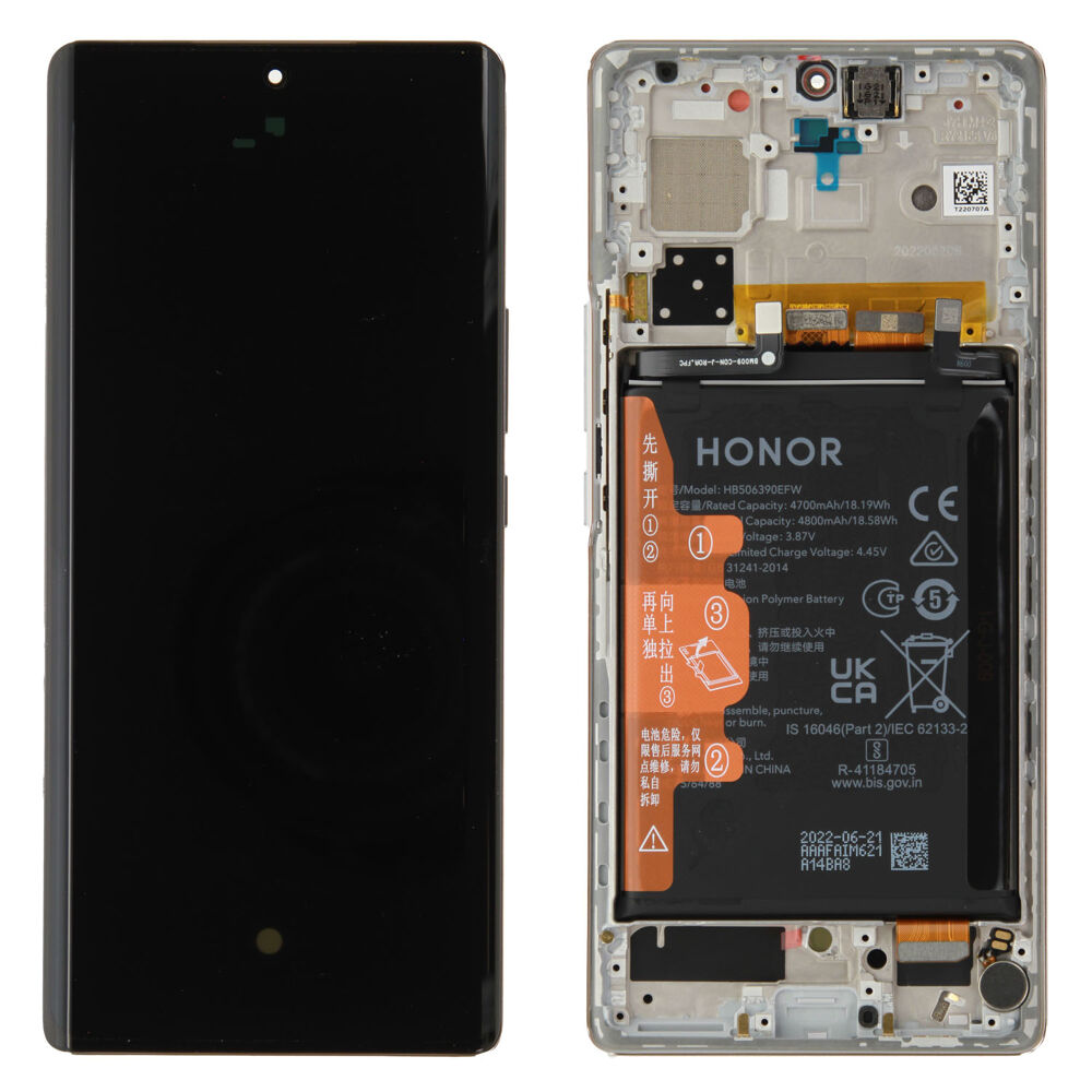 Módulo Pantalla Display incl. frame (Original) - Silver, Honor 70 Original Service Pack