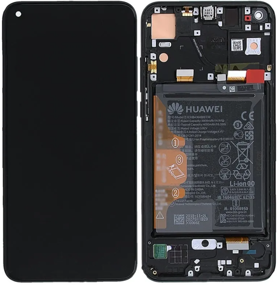 Módulo Pantalla Display incl. frame (Original) - Black, Honor View 20 Original Service Pack