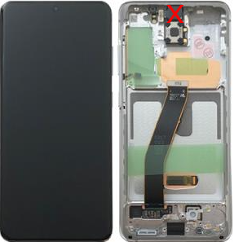 Módulo Pantalla Display excl. cam (Original) - Cloud White, Samsung Galaxy S20; SM-G981 Original Service Pack GH82-31432B