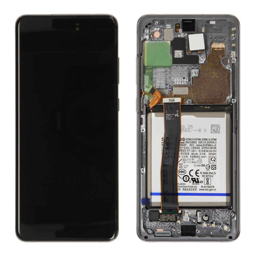 Módulo Pantalla Display incl. battery (Original) - Cosmic Grey, Samsung Galaxy S20 Ultra; SM-G988B Original Service Pack GH82-31208B