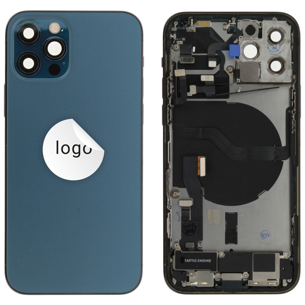 Rear Cover (Pulled A) incl. small parts - Blue, For iPhone 12 Pro
