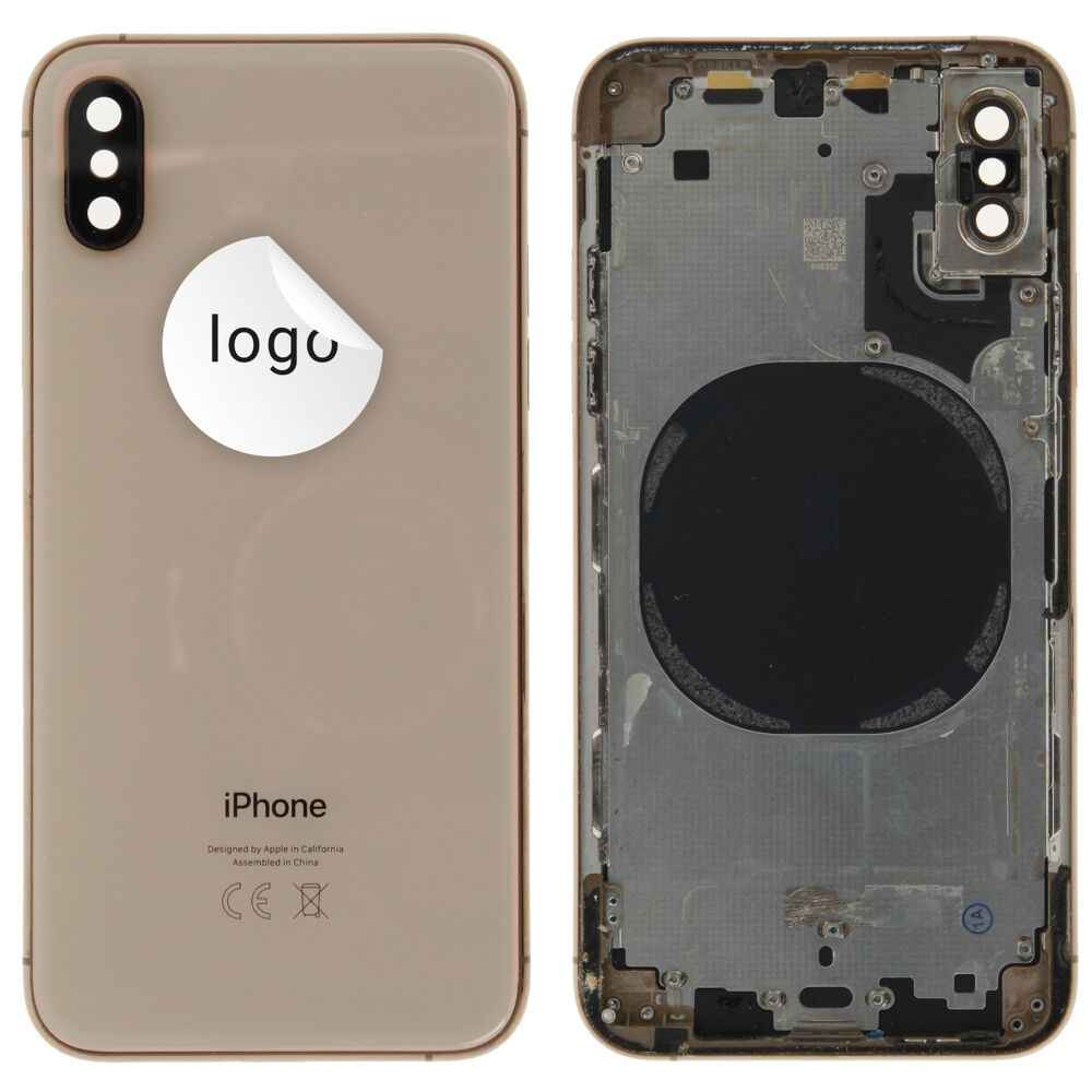Rear Cover (Pulled A) excl. small parts - Gold, For iPhone XS