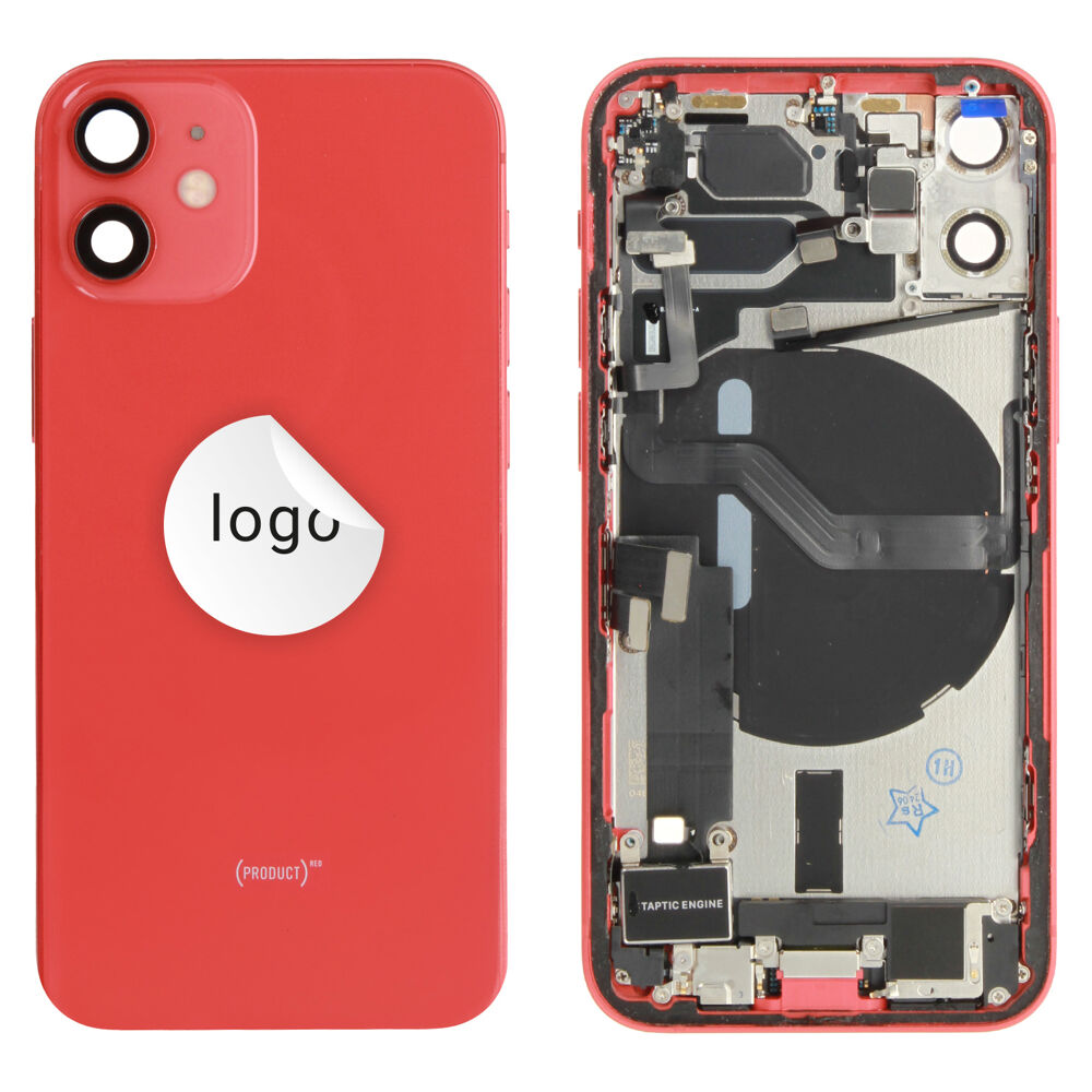 Rear Cover (Pulled A) incl. small parts - Red, For iPhone 12 mini