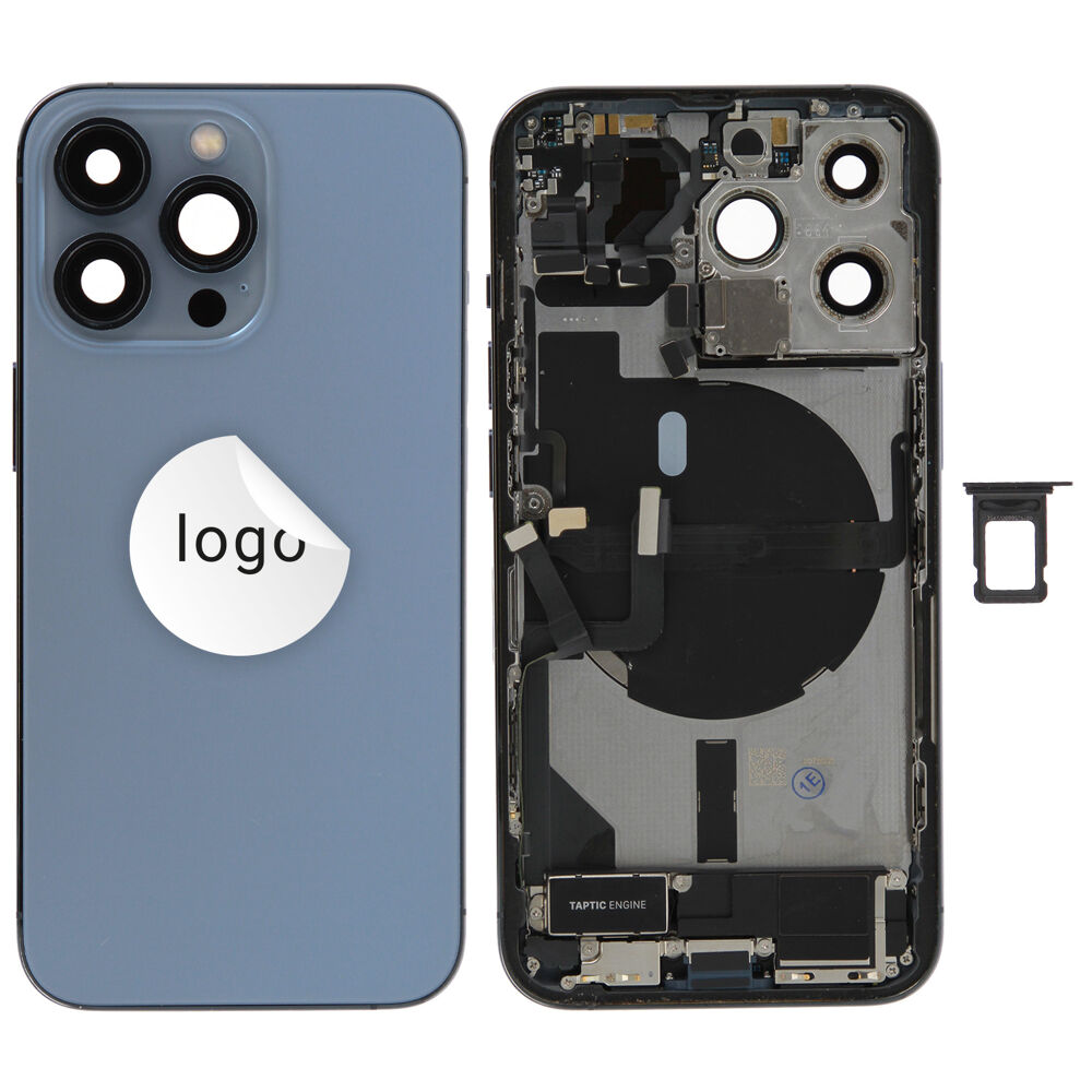 Rear Cover (Pulled A) incl. small parts - Blue, For iPhone 13 Pro