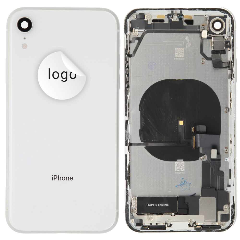 Rear Cover (Pulled A) incl. small parts - White, For iPhone XR
