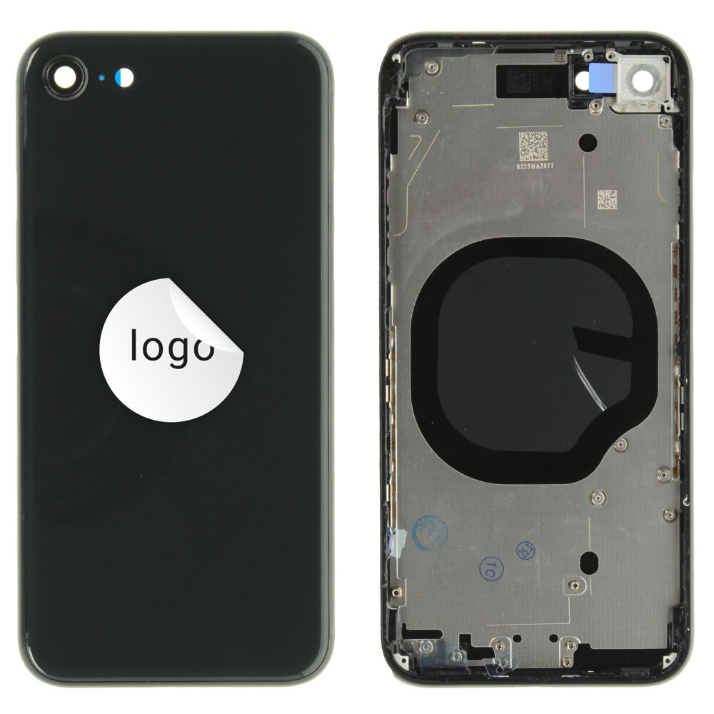 Rear Cover (Factory std.) - Black, For iPhone SE (2020)