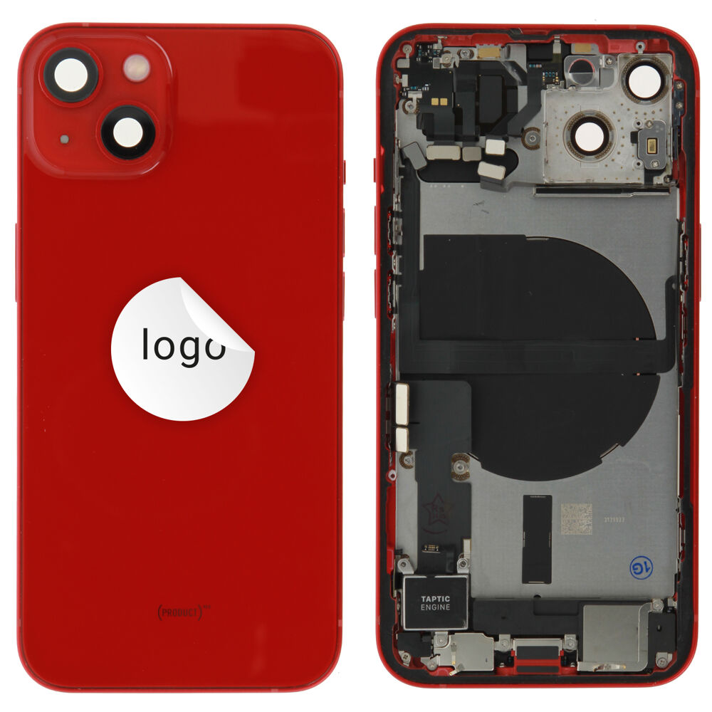Rear Cover (Pulled A) incl. small parts - Red, For iPhone 13
