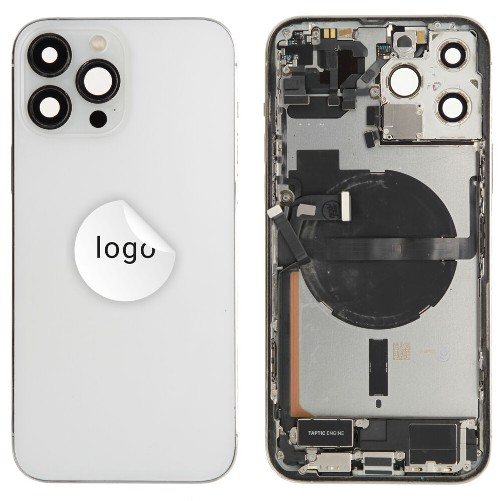 Rear Cover (Pulled A) incl. small parts - Silver, For iPhone 13 Pro Max