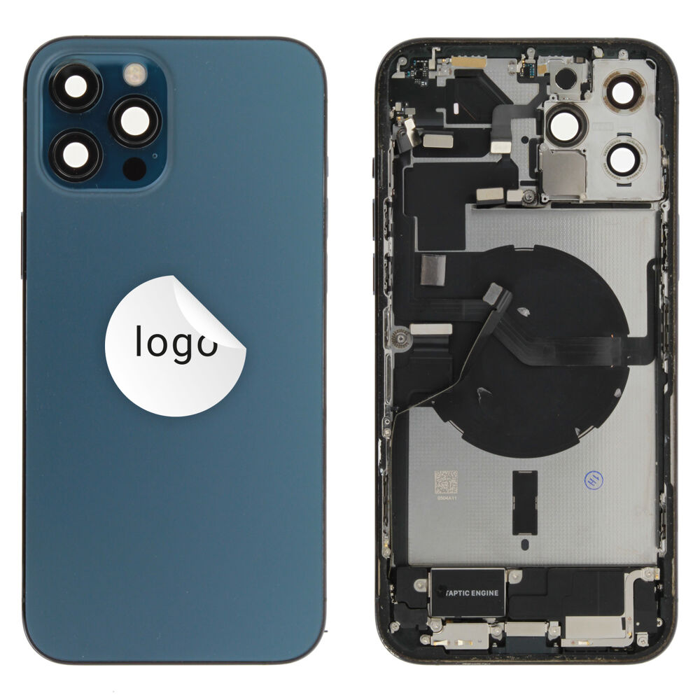 Rear Cover (Pulled A) incl. small parts - Blue, For iPhone 12 Pro Max