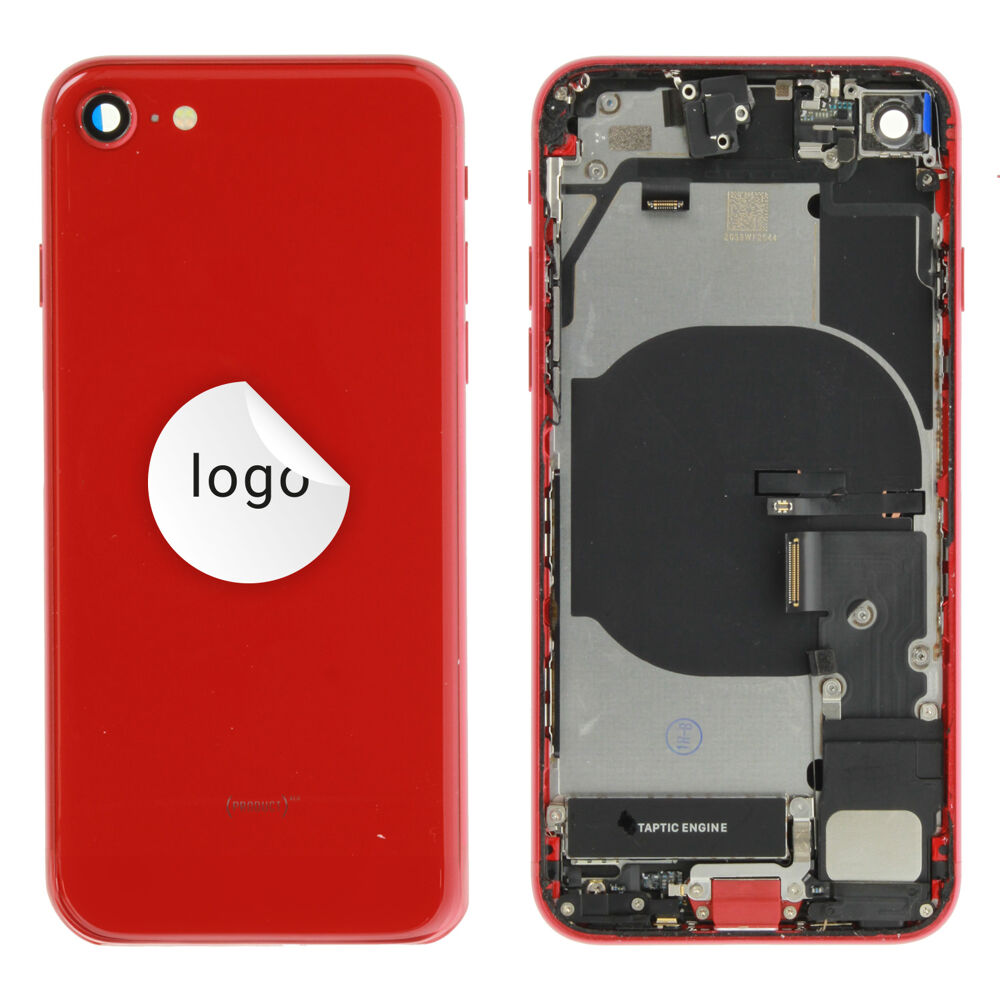 Rear Cover (Pulled A) incl. small parts - Red, For iPhone SE (2022)