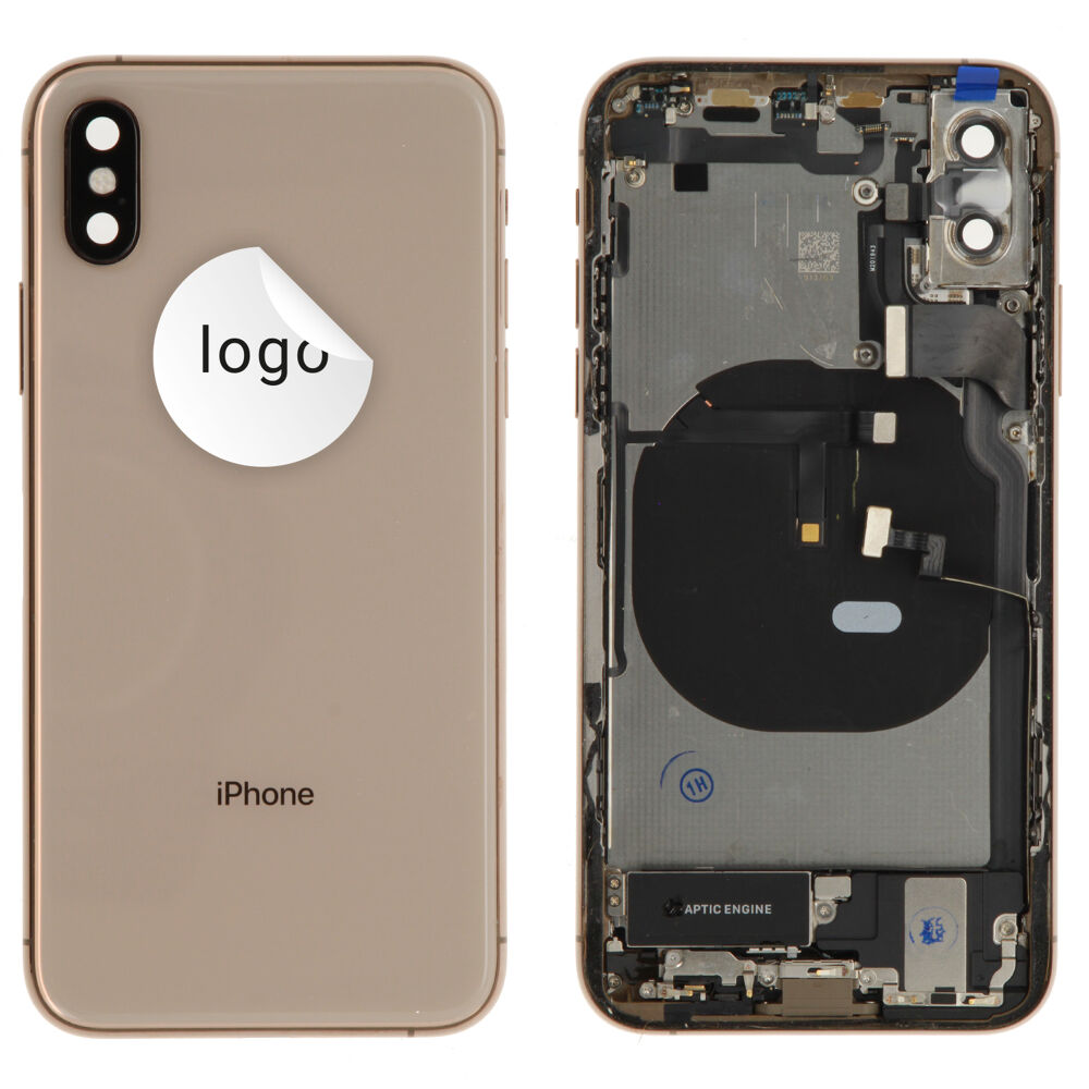 Rear Cover (Pulled A) incl. small parts - Gold, For iPhone XS