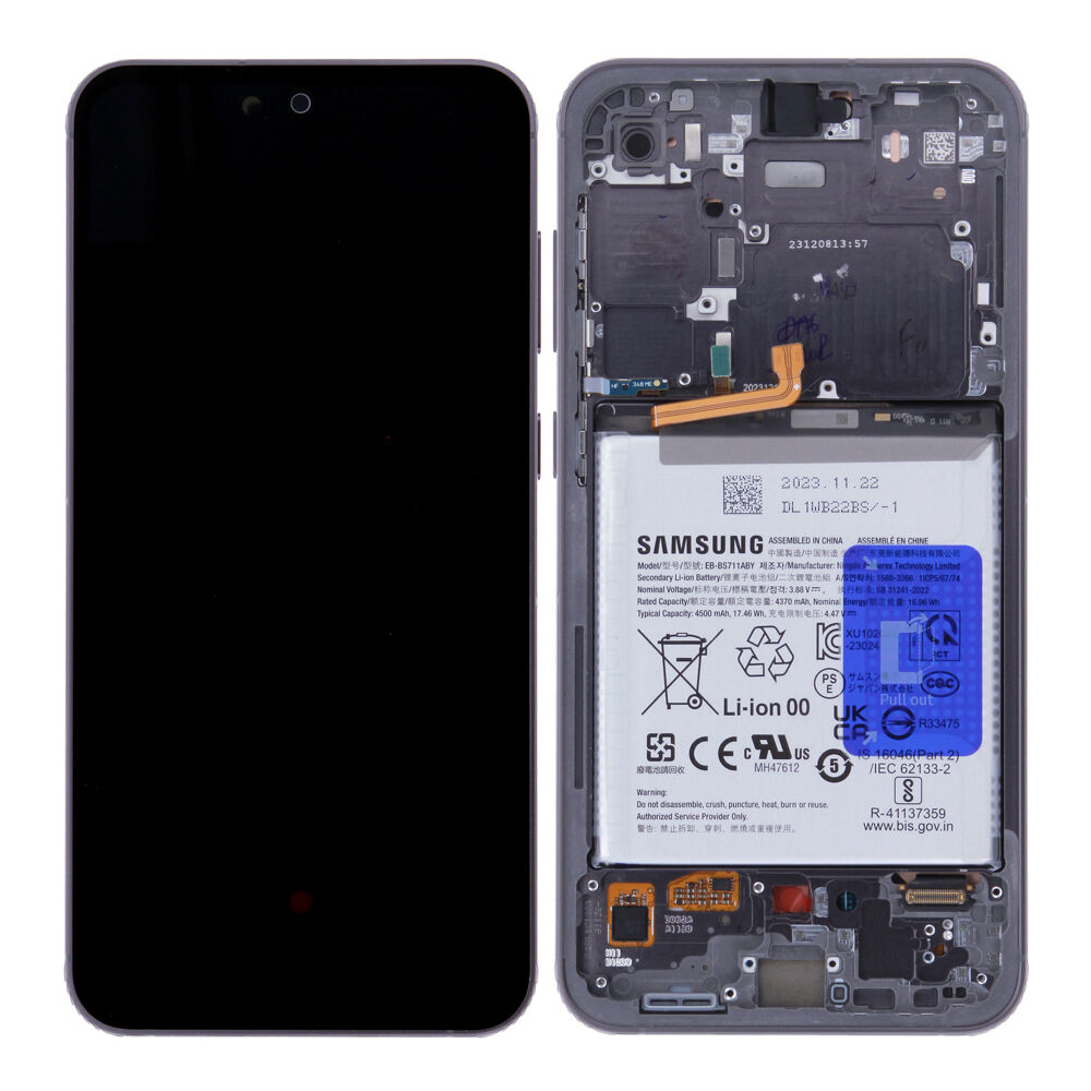 Módulo Pantalla Display incl. frame - incl. battery (Original) - Black, Samsung Galaxy S23 FE; SM-S711 Original Service Pack GH82-32855A