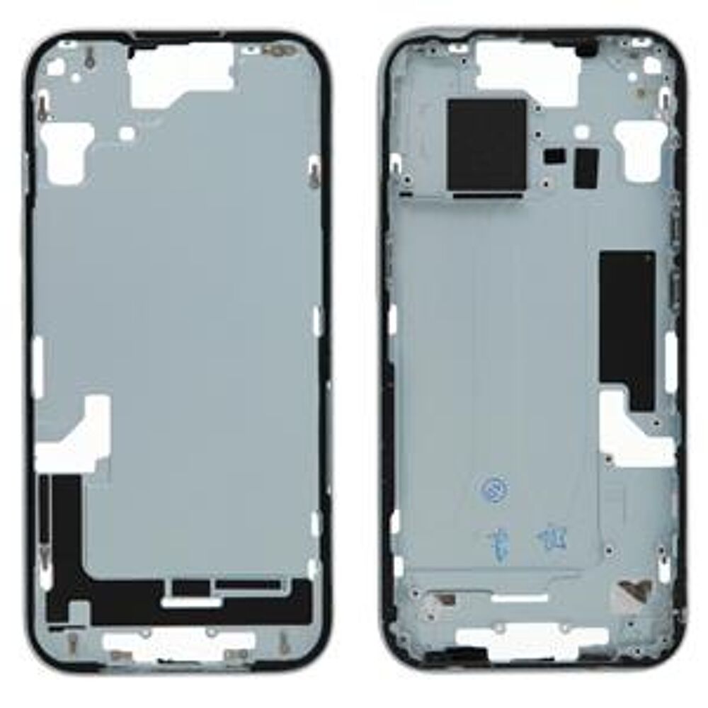 Middle Frame (Pulled A) excl. small parts - Blue, For iPhone 15