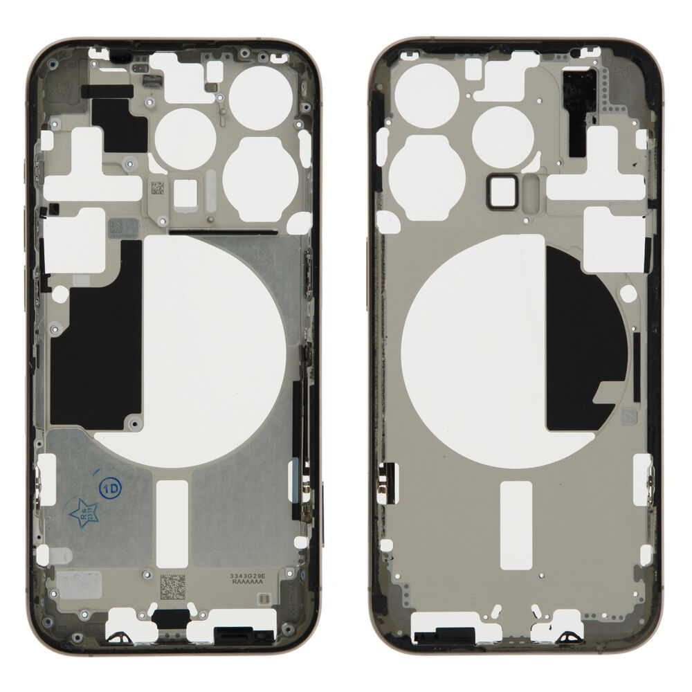 Middle Frame (Pulled A) excl. small parts - Grey, For iPhone 15 Pro