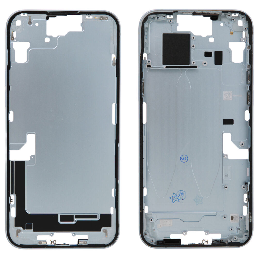 Middle Frame (Pulled A) excl. small parts - Blue, For iPhone 15 Plus