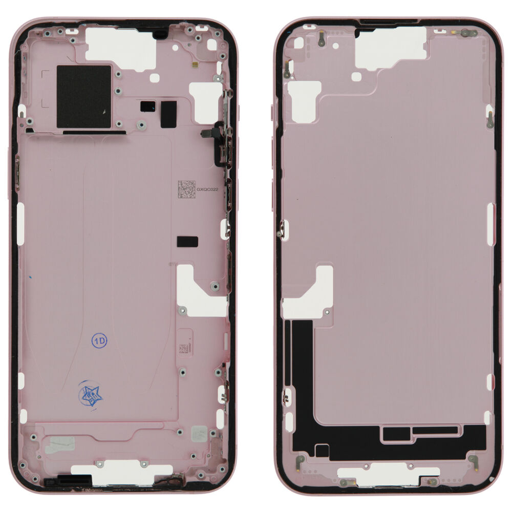 Middle Frame (Pulled A) excl. small parts - Pink, For iPhone 15 Plus