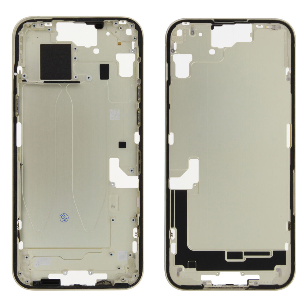 Middle Frame (Pulled A) excl. small parts - Yellow, For iPhone 15 Plus