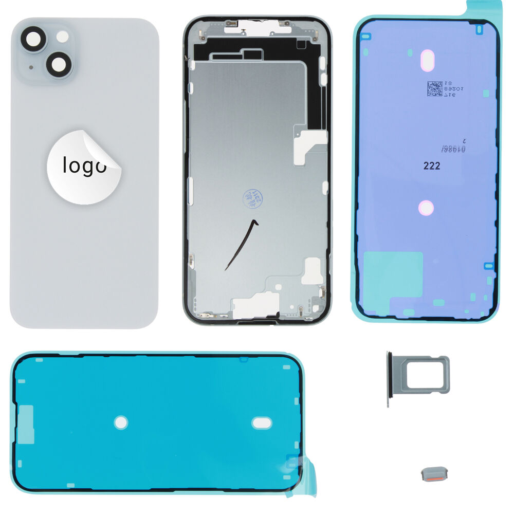 Rear Cover (Pulled A) excl. small parts - Blue, For iPhone 15 Plus