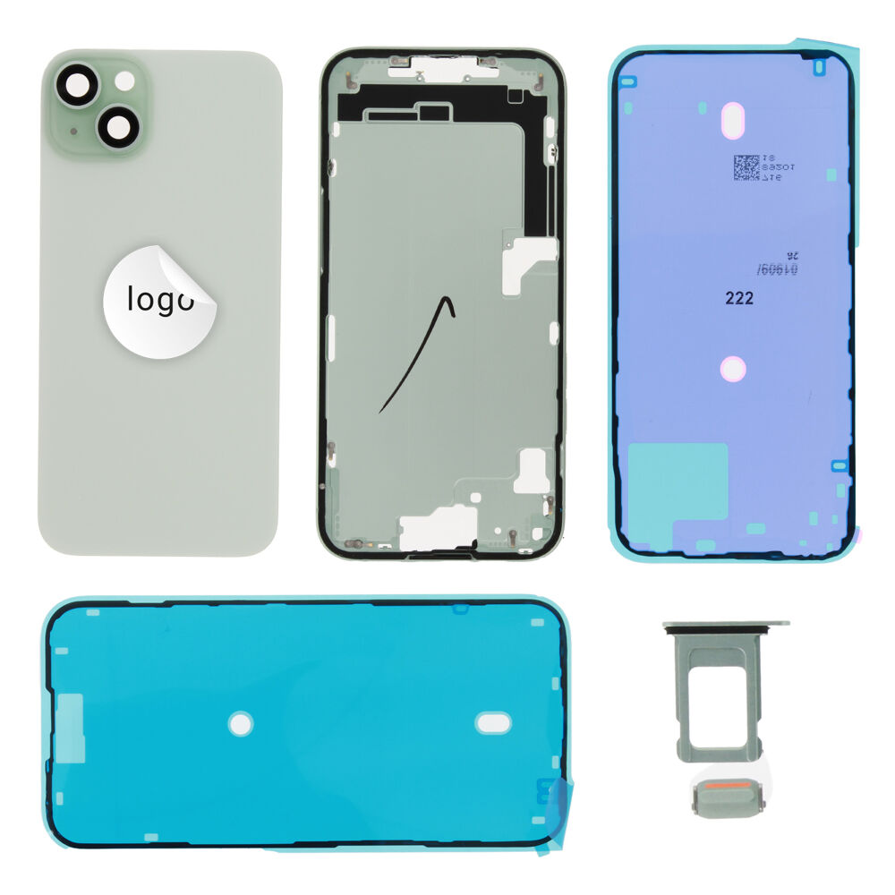 Rear Cover (Pulled A) excl. small parts - Green, For iPhone 15 Plus