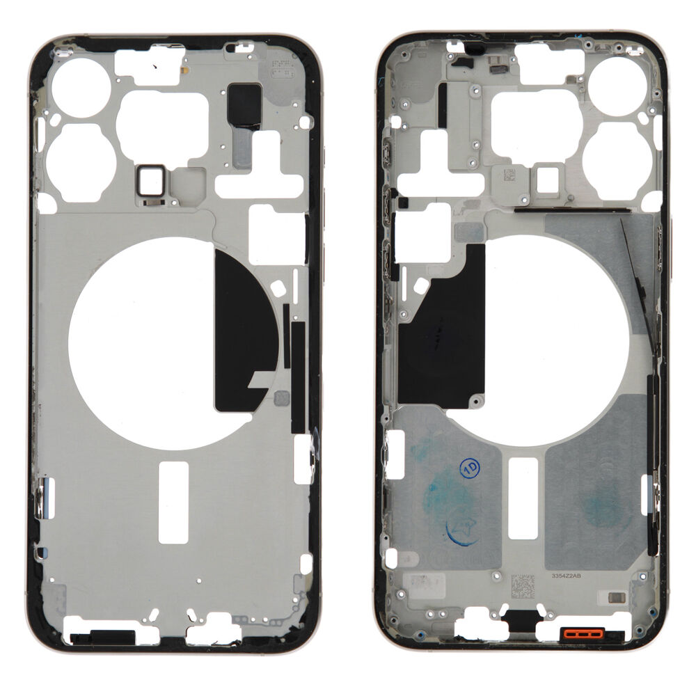 Middle Frame (Pulled A) excl. small parts - White, For iPhone 15 Pro Max