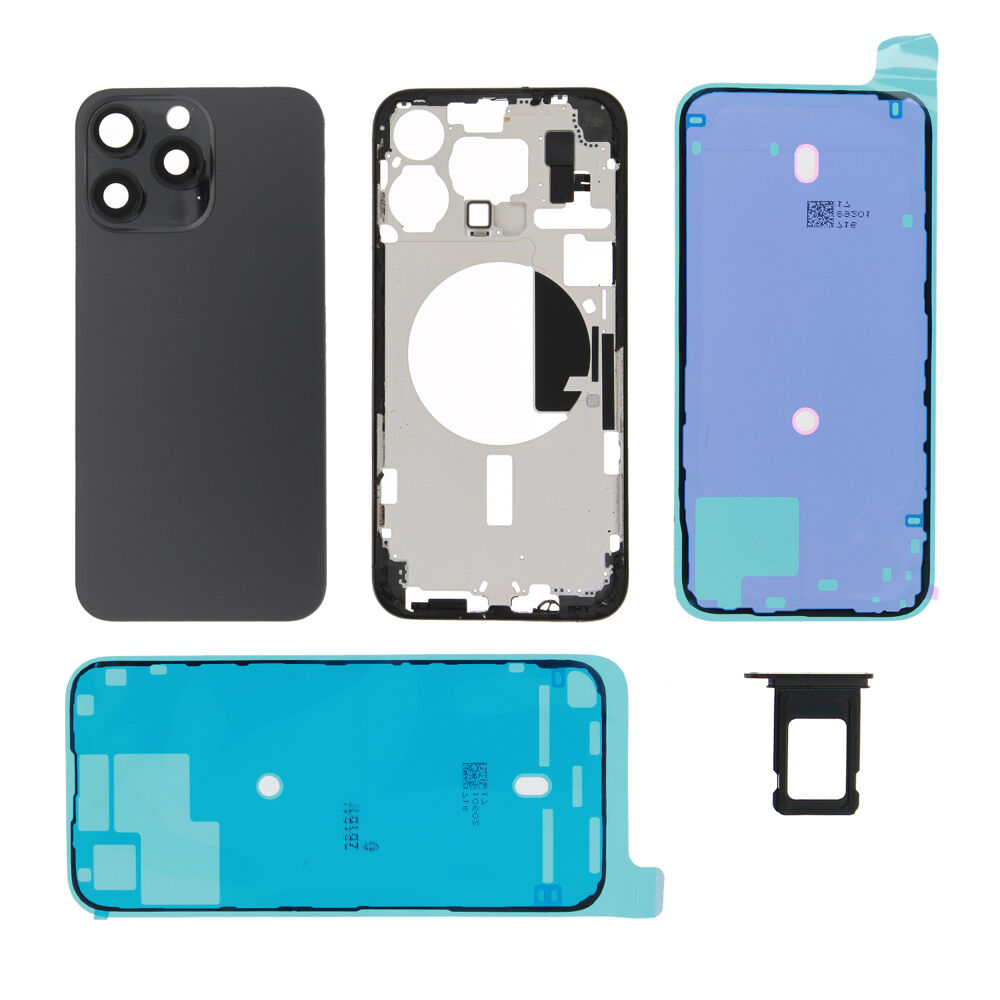 Rear Cover kit (excl. Logo) - Black, For iPhone 15 Pro Max